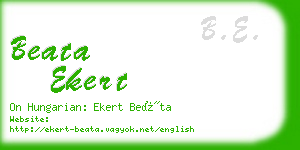 beata ekert business card